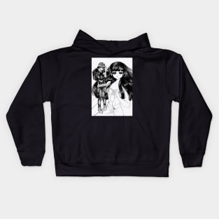 Drawing of Long Hair Girl 2010 Kids Hoodie